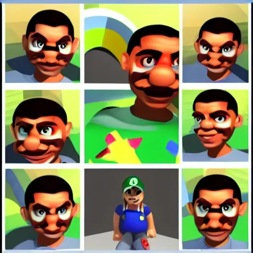 Image similar to Obama as a Super Mario 64 character