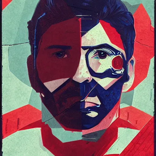 Image similar to Chris Evans Captain America profile picture by Sachin Teng, asymmetrical, Organic Painting , Matte Painting, geometric shapes, hard edges, graffiti, street art:2 by Sachin Teng:4