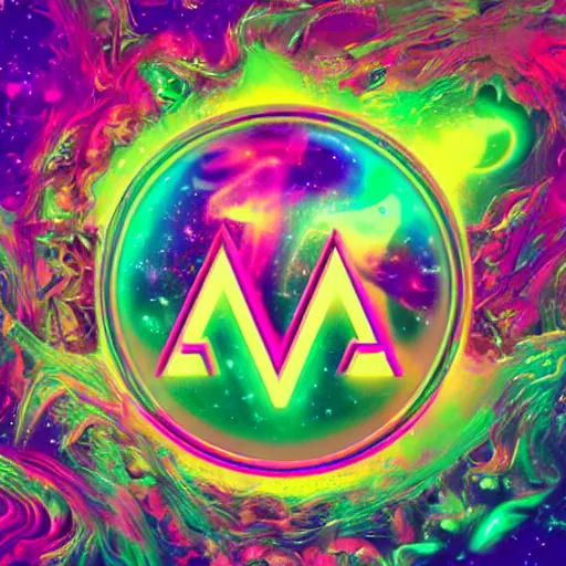 Image similar to a and w vaporwave logo, colorful, digital art, cosmic, 3 d high definition, trending on art station, photorealistic, high resolution, 8 k, octane, hyper detailed, insane details, intricate, elite, ornate, elegant trend, highly detailed and intricate, sharp focus, photography, unreal engine