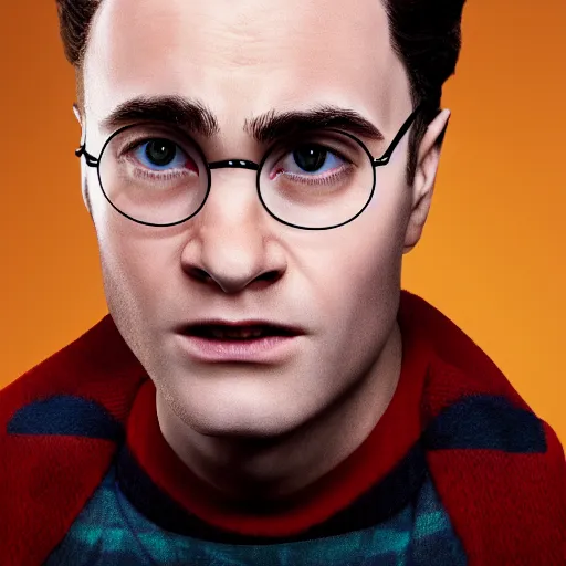 Prompt: a portrait of harry potter with a hairy forehead, photorealistic, highly detailed, professional photo, studio lighting, 4K HD