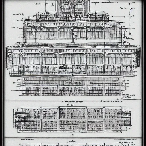 Image similar to a detailed blueprint of god