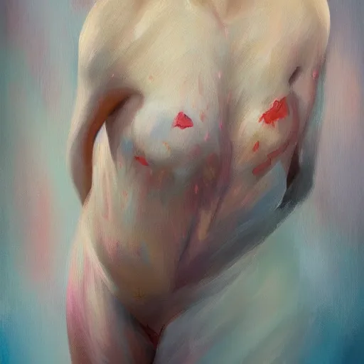 Prompt: what depression looks like, oil painting, heart, pale colors, high detail, 8 k, wide angle, trending on artstation,