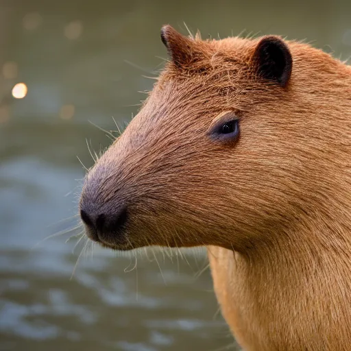 Prompt: a photo of a capybara, ultra high, 8 k, nature lighting.
