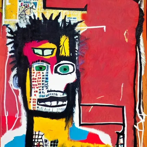 Image similar to mixed media collage basquiat style