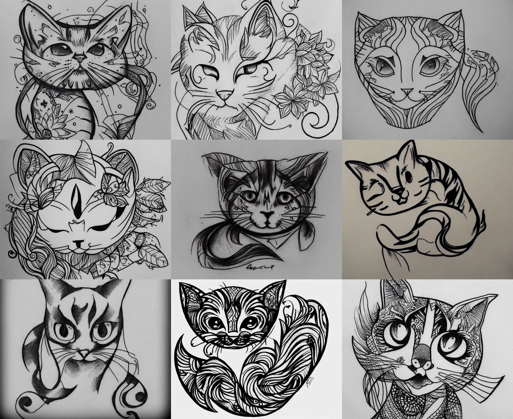 Space cat tattoo design (traditional) by Infernal-Feline on DeviantArt