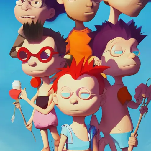 Image similar to face icon stylized minimalist rugrats, loftis, cory behance hd by jesper ejsing, by rhads, makoto shinkai and lois van baarle, ilya kuvshinov, rossdraws global illumination