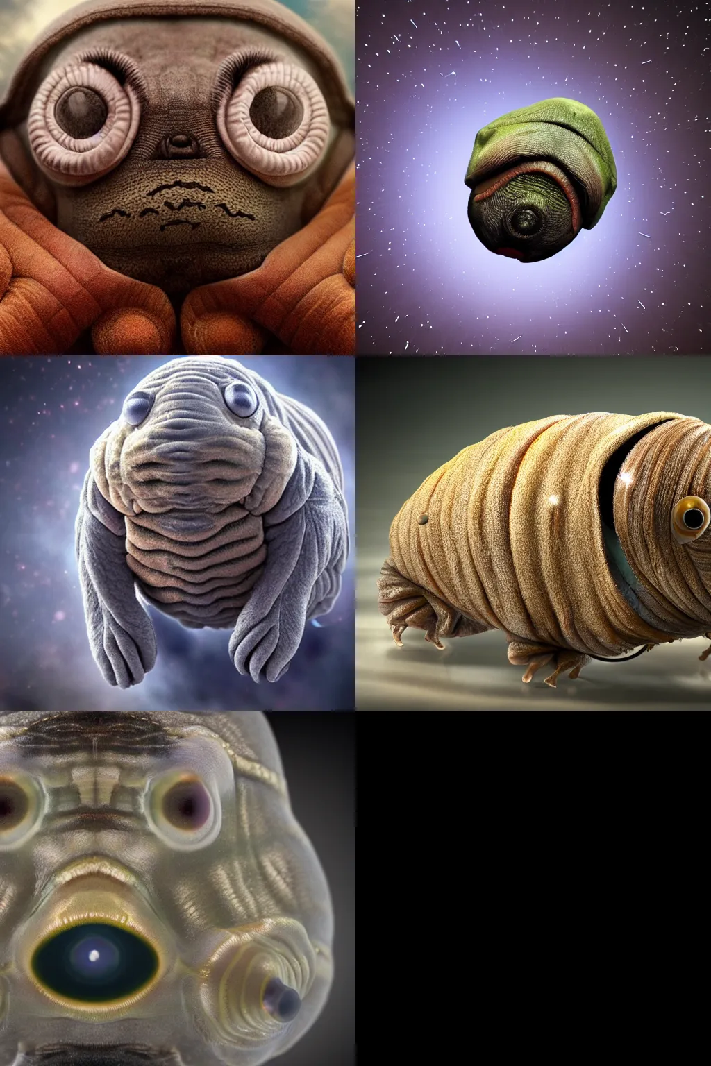 Prompt: ultra realistic photo of a tardigrade with a moustache, ultrahd, award winning