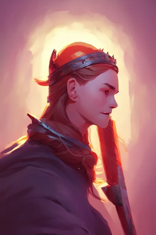 Image similar to just one head, portrait, viking queen, official fanart behance hd artstation by Jesper Ejsing, by RHADS and Makoto Shinkai and Lois van baarle and ilya kuvshinov and rossdraws