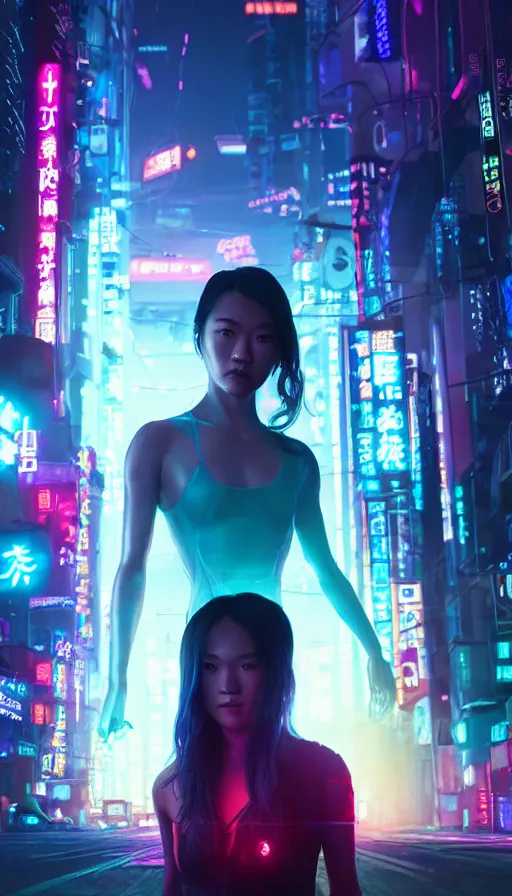 Prompt: dianne doan, girl, altered carbon, highly detailed surreal neon big in japan vfx portrait of a android, stephen bliss, unreal engine, greg rutkowski, loish, rhads, beeple, makoto shinkai and lois van baarle, ilya kuvshinov, rossdraws, tom bagshaw, global illumination, detailed and intricate environment