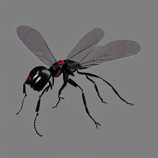 Image similar to low poly robotic wasp