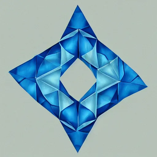 Prompt: a beautiful logo of blue wild goose, 2 d origami, digital art