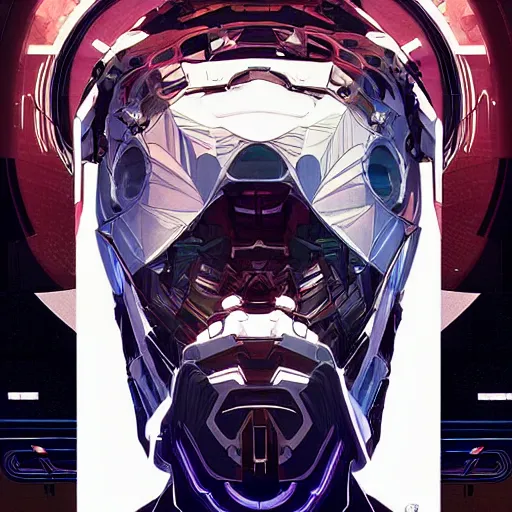 Image similar to symmetry! abstract futuristic robotic, apex legends, epic lighting, illustration black outlining, ultra detailed, art by artgerm and greg rutkowski and alphonse mucha