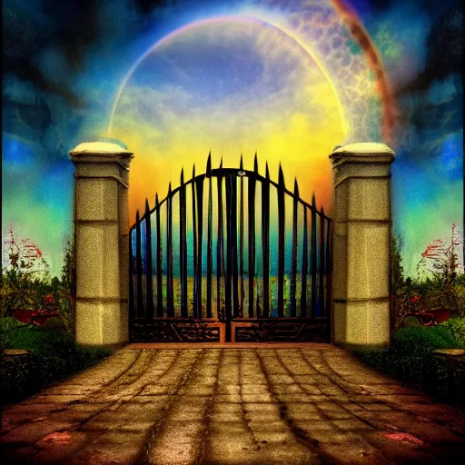 Prompt: the gates of heaven surreal abstract