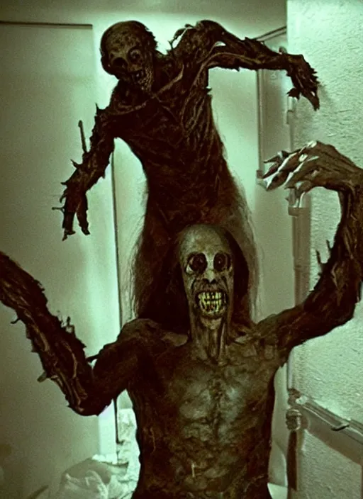 Image similar to a human monster in the middle of the night horror practical fx by tom savini and dario argento