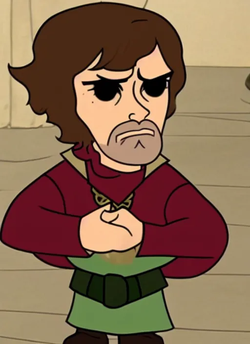 Prompt: tyrion lannister is a cartoon character in powerpuff girls