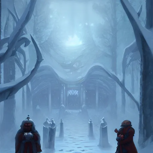 Prompt: the emperor of frost by andreas rocha, a cold warrior