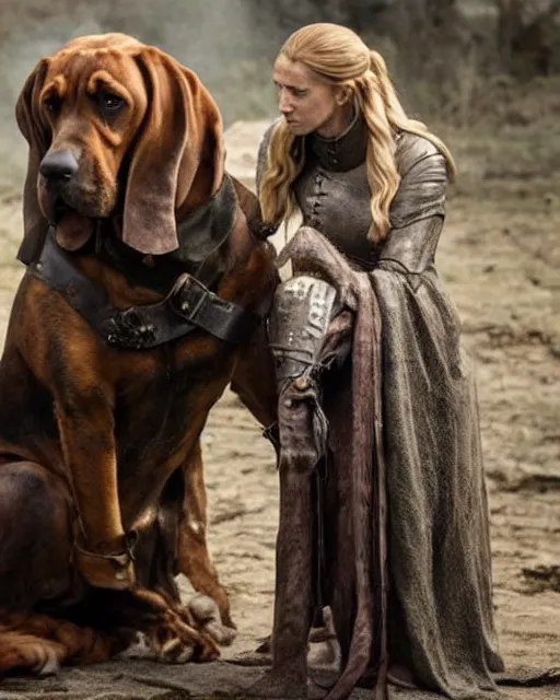 Prompt: a bloodhound acting as The Hound in Game of Thrones