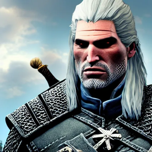 Image similar to Geralt of Rivia giving a thumbs up