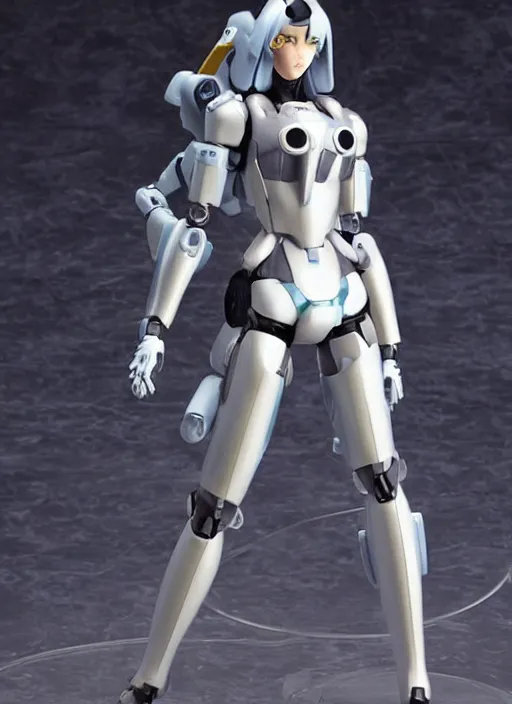 Prompt: Girl in mecha cyber Armor, portrait of the action figure of a girl, with bare legs，in the style of Ghost in the Shell，anime figure