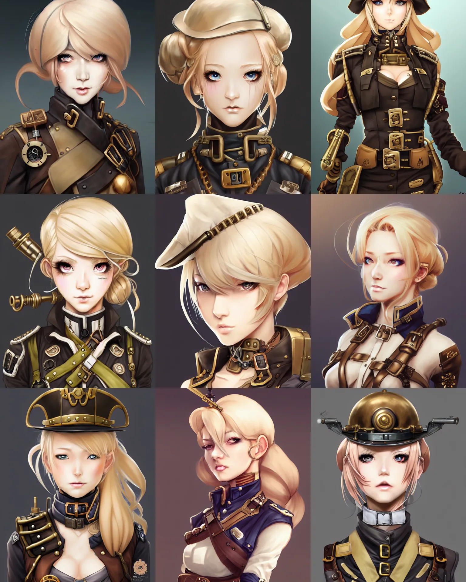 Prompt: character concept art of a steampunk woman soldier | | blonde, anime, close up, cute - fine - face, pretty face, realistic shaded perfect face, fine details by hyeyoung kim, stanley artgerm lau, wlop, rossdraws, james jean, andrei riabovitchev, marc simonetti, and sakimichan, trending on artstation