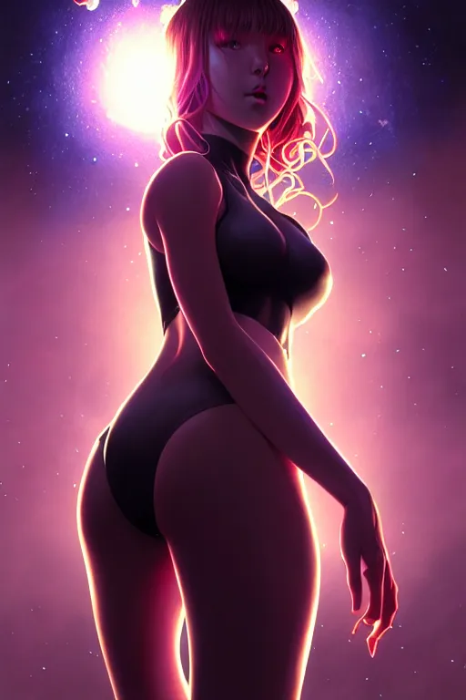 Image similar to azathoth girl save the earth, occlusion shadow, specular reflection, rim light, unreal engine, artgerm, artstation, art by hiroaki samura and ilya kuvshinov and ossdraws, intricate, highly detailed 8 k, cosmic horror illustration, extremely beautiful and aesthetic shape of face and body, movie poster