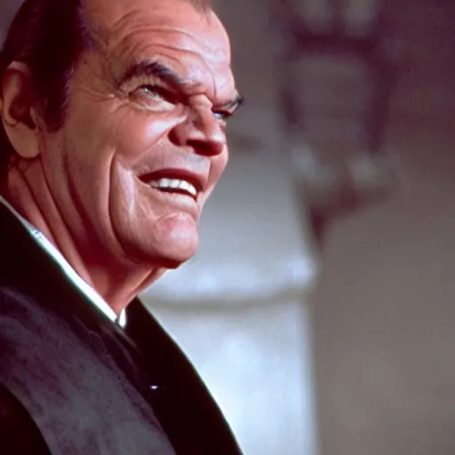 Prompt: jack Nicholson as senator Palpatine, cinematic still