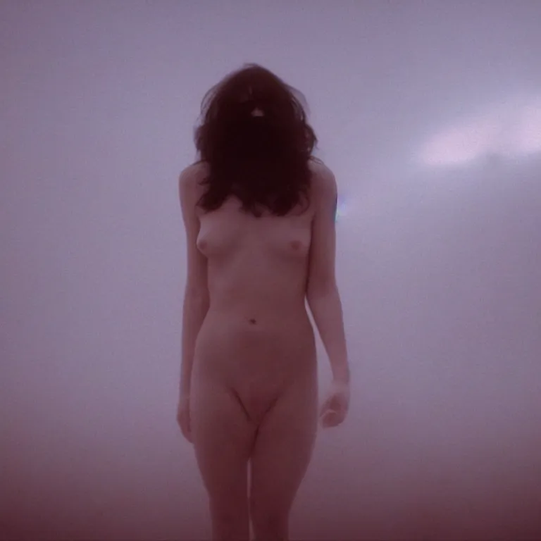 Prompt: The full body shot of beautiful pale woman with many flowers and full-face black mask inside a thick cloud black smoke in rocky desert landscape, glowing eyes, falling star on the horizon by Gaspar Noe, Alejandro Jodorowsky and Christopher Doyle, anamorphic lens, anamorphic lens flares, kodakchrome, cinematic composition, award winning photo, 8k