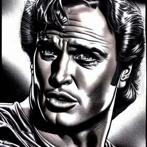 Prompt: portrait of marlon brando by glenn fabry, fantasy, sci - fi, comics, highly detailed