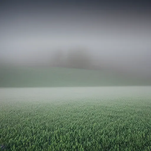 Prompt: hyperrealistic field with fog