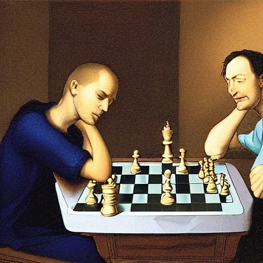 Image similar to Two fools playing chess