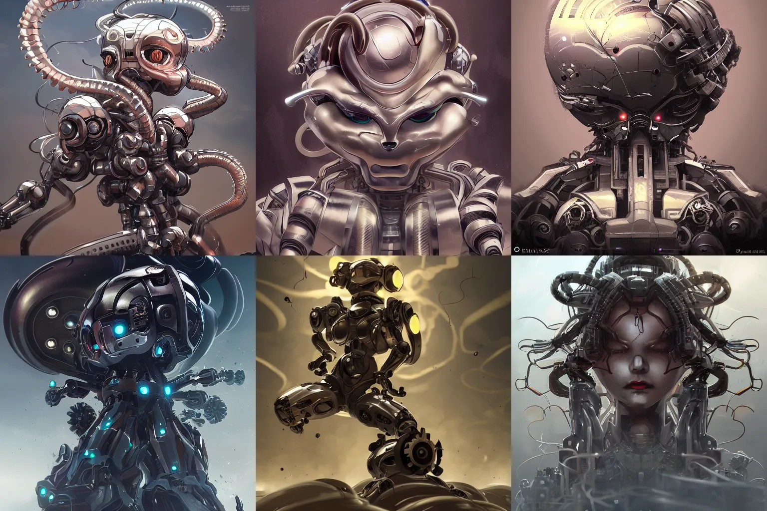 Prompt: Robotic Medusa, metal, cinematic, dramatic, character art, mecha, artstation