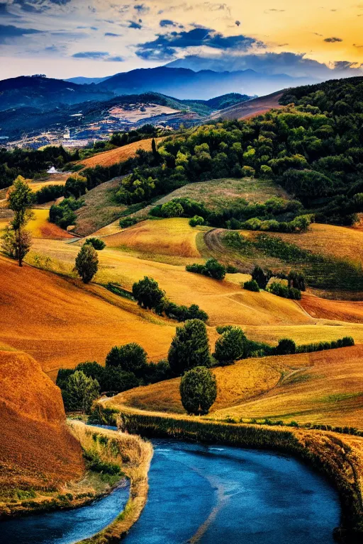 Image similar to the color landscape photography in italy tuscany, realistic, ultrafine detailed, national geographic, 8 k.