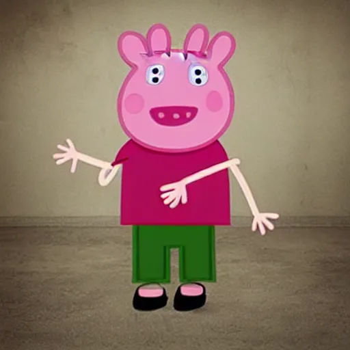 Prompt: hyperealistic, real life version of peppa pig