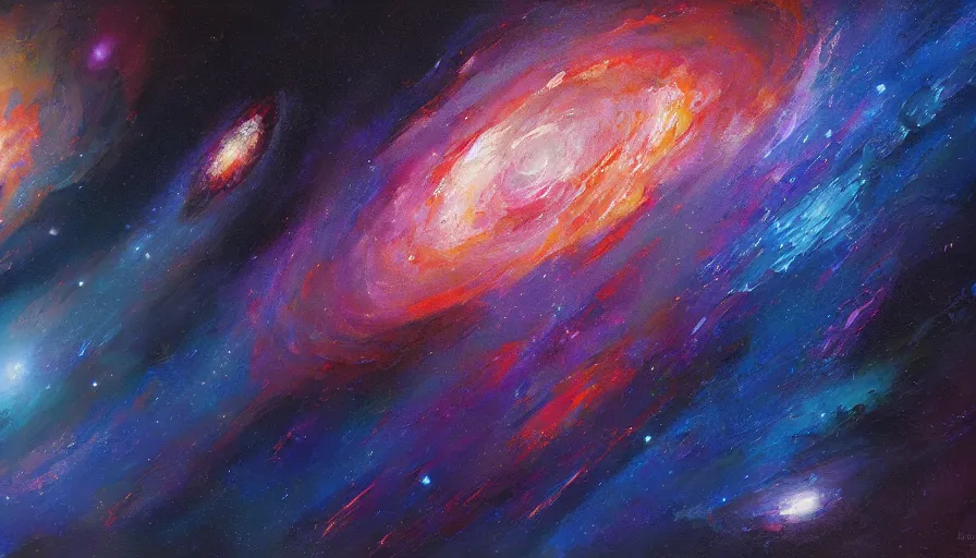 Prompt: galaxy, oil painting by jama jurabaev, extremely detailed, brush hard, artstation, for aaa game, high quality, brush stroke