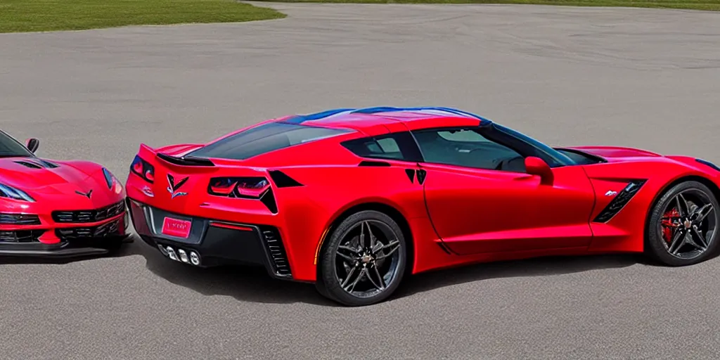 Image similar to chevrolet corvette stingray coupe z 5 1 2 lt, in red and white