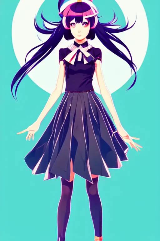 Image similar to fullbody portrait of a magical mahou shoujo fashionable anime girl, clean cel shaded vector art. shutterstock. behance hd by lois van baarle, artgerm, helen huang, by makoto shinkai and ilya kuvshinov, rossdraws, illustration,