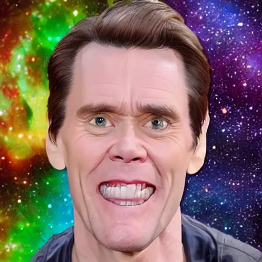 Image similar to jim carrey with spacebuns