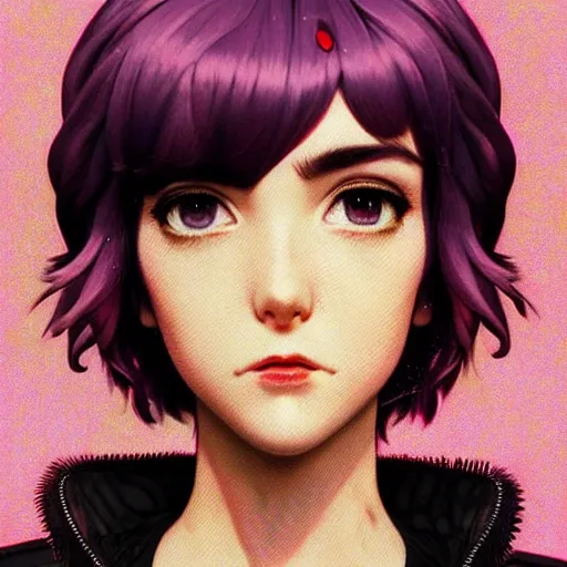 Image similar to a beautiful ramona flowers with head tilted back, focus close on eyes realistic skin texture, eighties holographic art by ilya kuvshinov monet range murata artgerm katsuhiro otomo norman rockwell, highly detailed intricately sharp focus, bedroom eyes trending on pinterest vogue italia unreal engine 5, 4 k uhd image