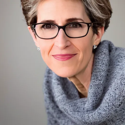 Image similar to dslr photo portrait still of 6 0 year old age 6 0 rachel maddow at age 6 0!!!, 8 5 mm f 1. 8