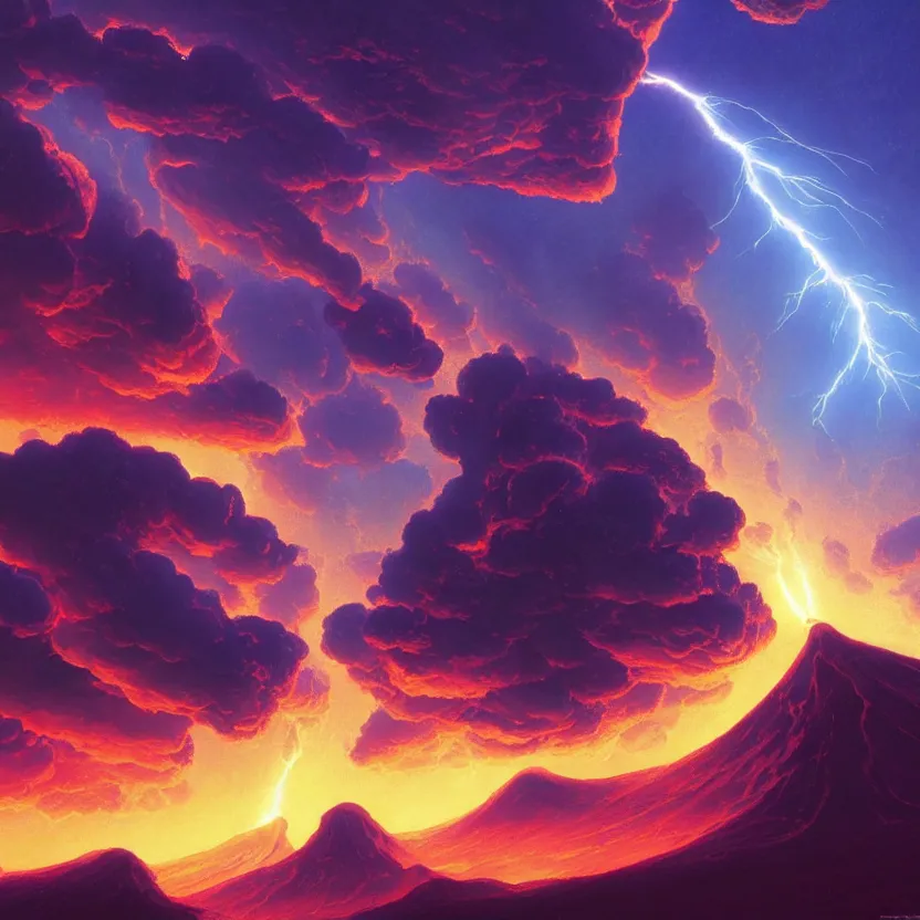 treasure planet, clouds, volcano!, lava, lightning, | Stable Diffusion |  OpenArt