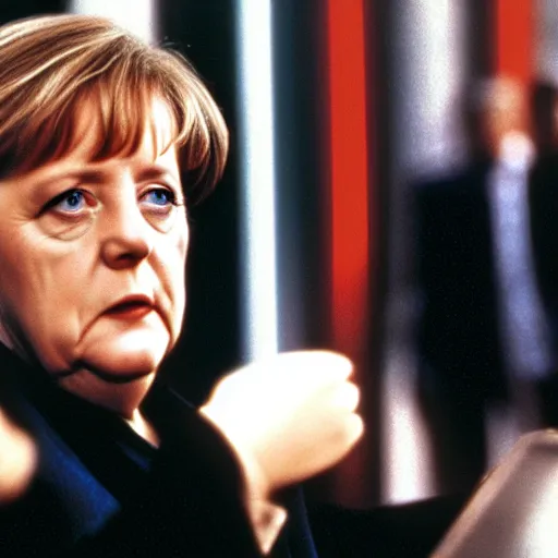 Prompt: angela merkel is neo, movie Matrix, 1999, cinema, 4k