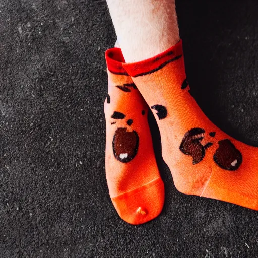 Image similar to pepperoni pizza but instead of pepperoni is socks