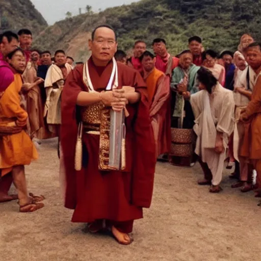 Image similar to Priest Tripitaka on a pilgrimage to India to fetch holy scriptures and save the world, Movie Still