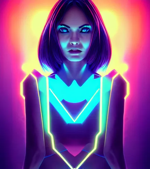 Image similar to symmetry!! latin princess of technology, solid cube of light, hard edges, product render retro - futuristic poster scifi, lasers and neon circuits, beautiful woman latin princess, intricate, elegant, highly detailed, digital painting, artstation, concept art, smooth, sharp focus, illustration, dreamlike, art by artgerm