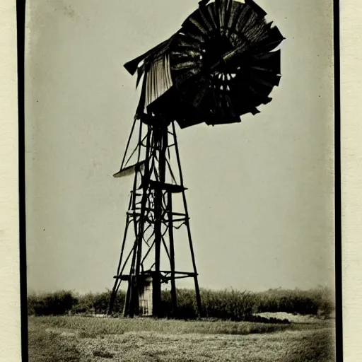 Image similar to 1800s photo of a dilapidated windmill