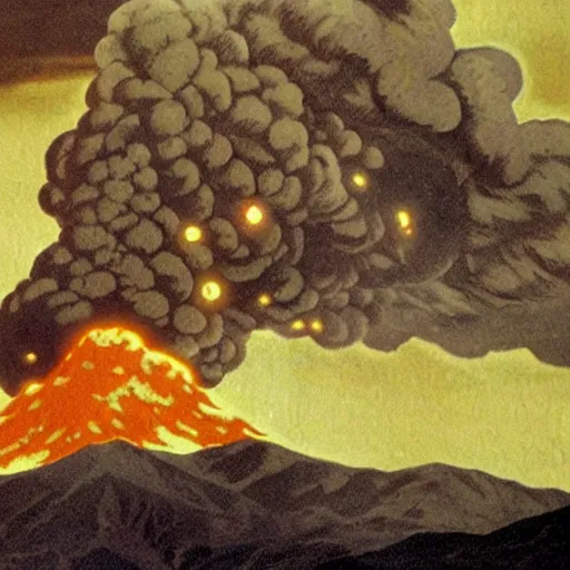 Image similar to nuke bomb in the mountain exploding