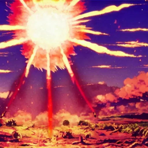 Image similar to cinematic nuclear anime explosion