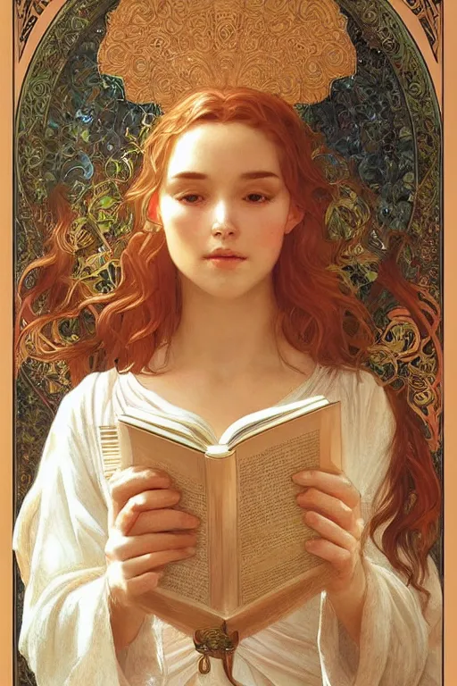 Prompt: beautiful natural renaissance gypsy reading another woman\'s palm, intricate, elegant, highly detailed, digital painting, artstation, concept art, smooth, sharp focus, illustration, art by artgerm and greg rutkowski and alphonse mucha