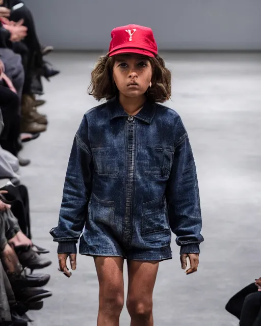 Image similar to hyperrealistic and heavy detailed 2321s Yeezy runway show of stranger things , Leica SL2 50mm, vivid color, high quality, high textured