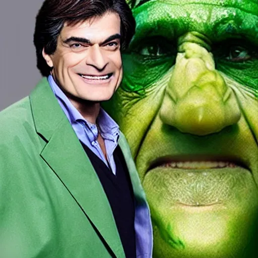 Image similar to dr mehmet oz as frankenstein, farming vegetables